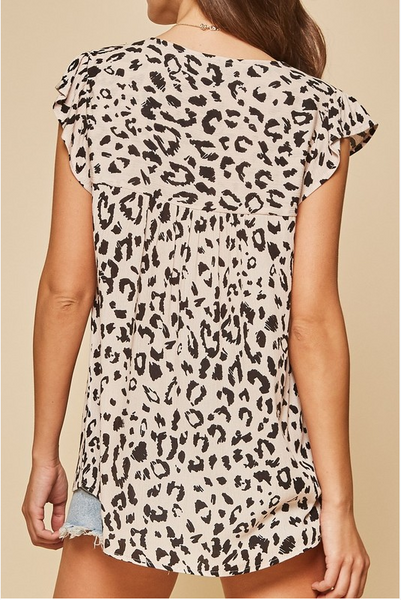 Floral Leopard Embroidered Top
