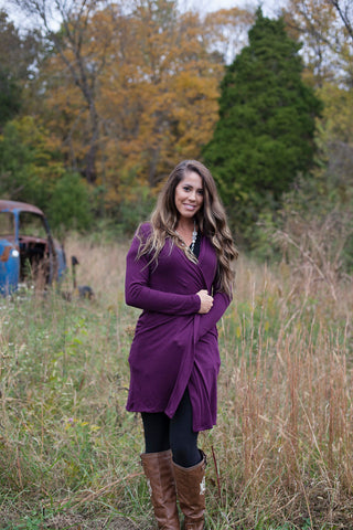 Back In Time Plum Cardigan