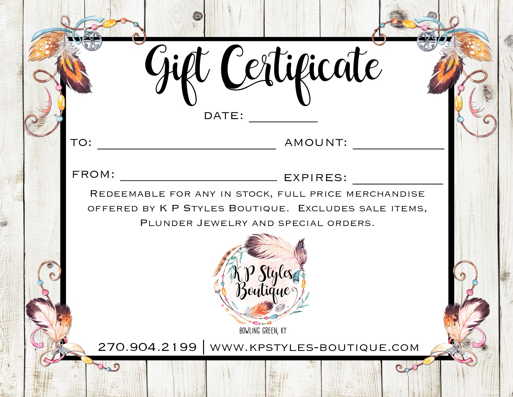 K P Styles Gift Card