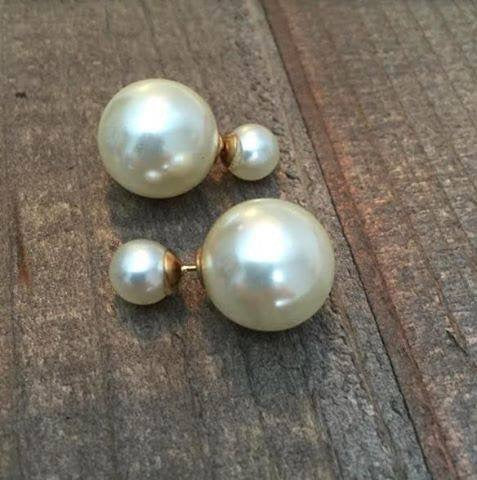 Double Sided Pearl Earrings