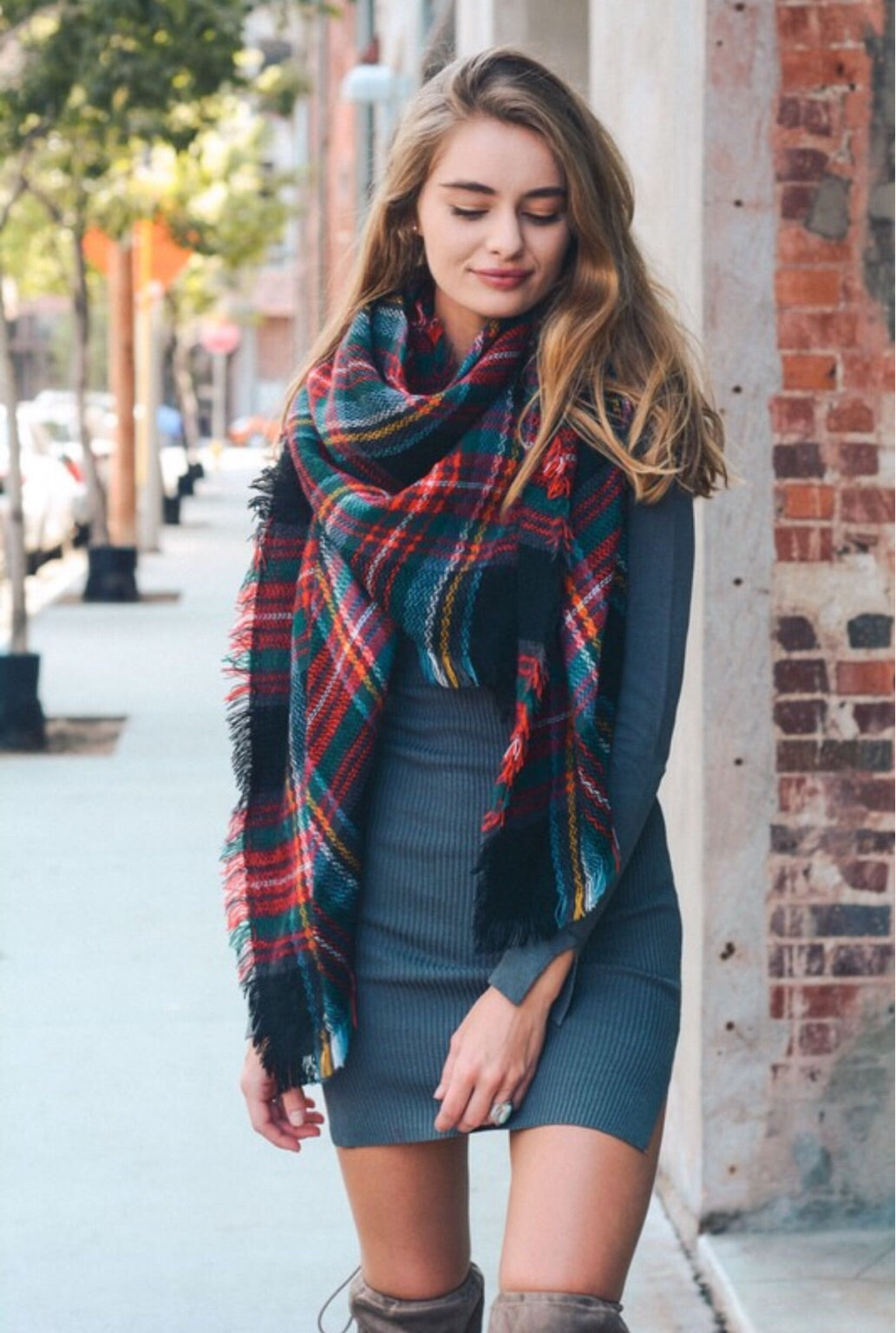Classic Plaid Full Blanket Scarf