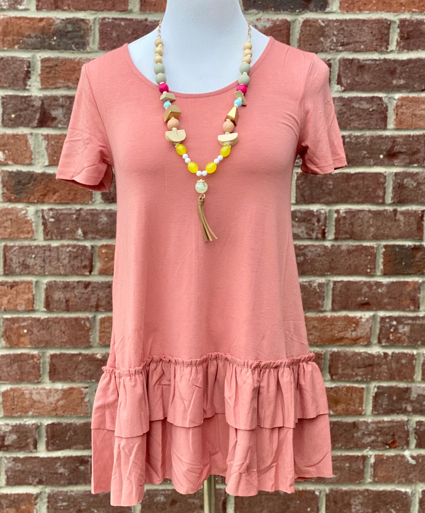 Turn To You Ash Rose Ruffle Tee