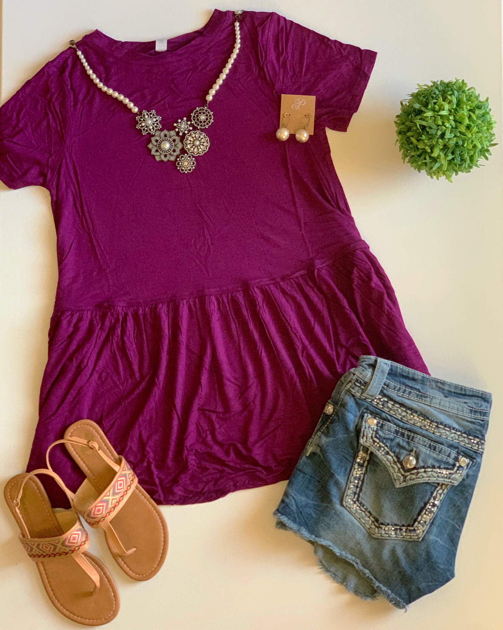 Turn To You Dark Plum Ruffle Tee