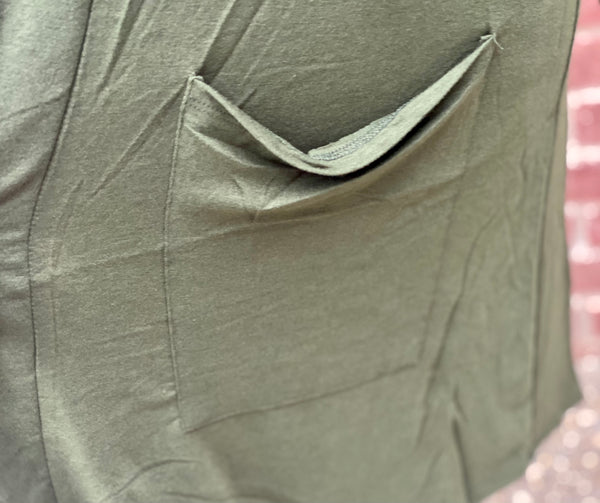 Army Green Slouchy Pocket Cardigan {Plus Size}
