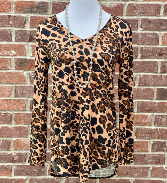 Wild Thing Leopard V-Neck Hi-Low Top