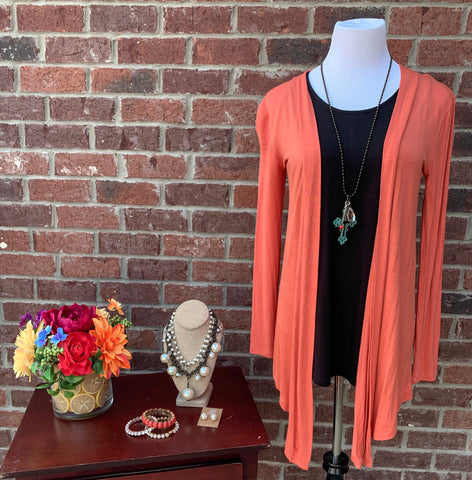 Warmth Delight Ash Copper Long Sleeve Cardigan