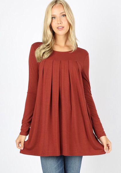 The Perfect Staple Rust Long Sleeve Blouse