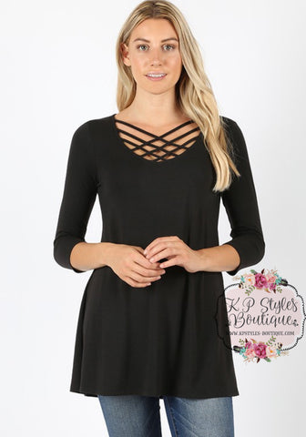 True Temptations Black Triple Lattice Top