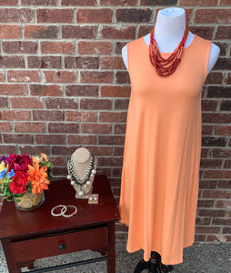 Swing Along Peach Sleeveless Dress