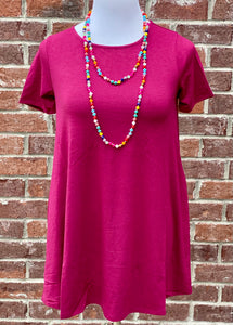 Everyday Fave Burgundy Tunic Dress
