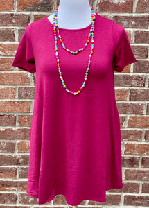 Everyday Fave Burgundy Tunic Dress