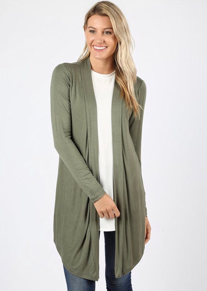 Warmth Delight Light Olive Long Sleeve Cardigan