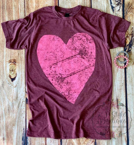 All About Love Burgundy Tee Shirt