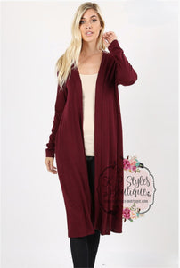 Back In Time Burgundy Cardigan