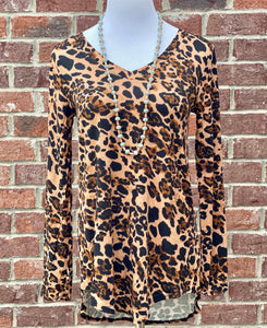 Wild Thing Leopard V-Neck Hi-Low Top