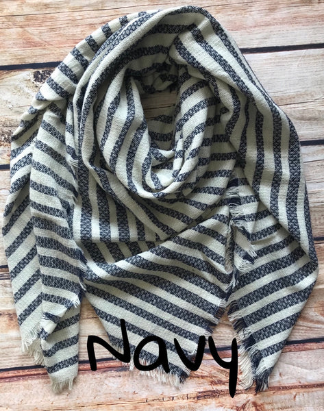 Striped Blanket Scarf *Multiple Colors*