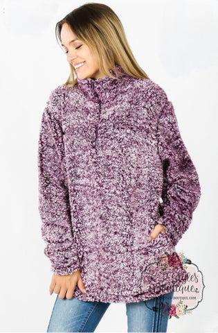 Baby It's Cold Out Plum Frosted Sherpa