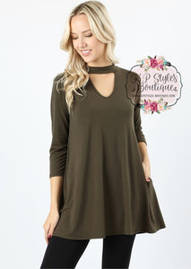 Making Me Blush Olive Top