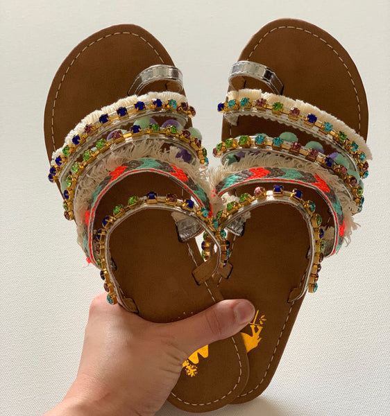 Silver Boho Camel Sandal