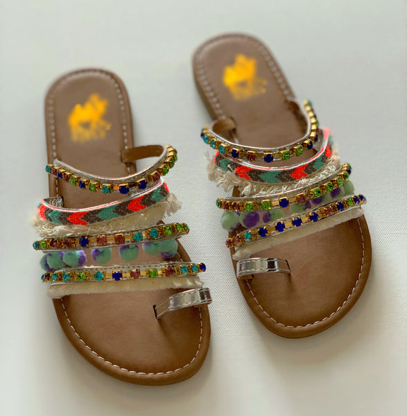 Silver Boho Camel Sandal