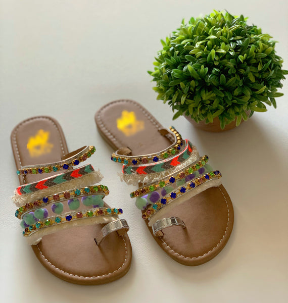 Silver Boho Camel Sandal